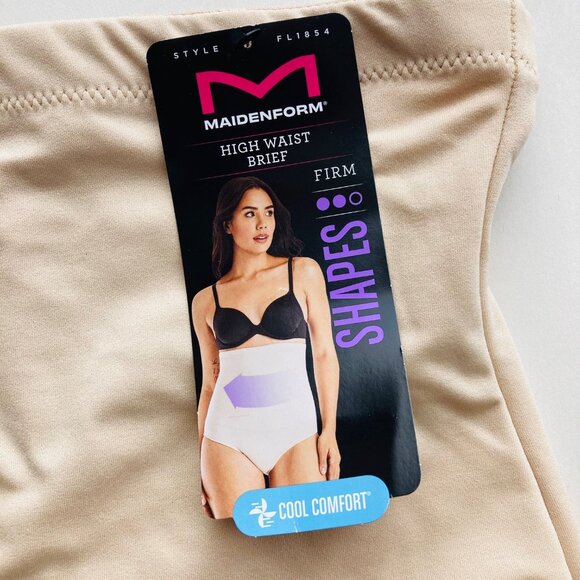 NWT Maidenform Firm Control High Waist Shaping Brief Small S Latte Lift 1854 - Picture 3 of 6